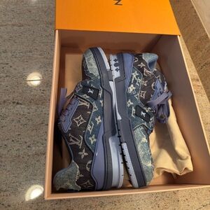 Louis Vuitton Trainer Blue Patchwork Monogram Denim